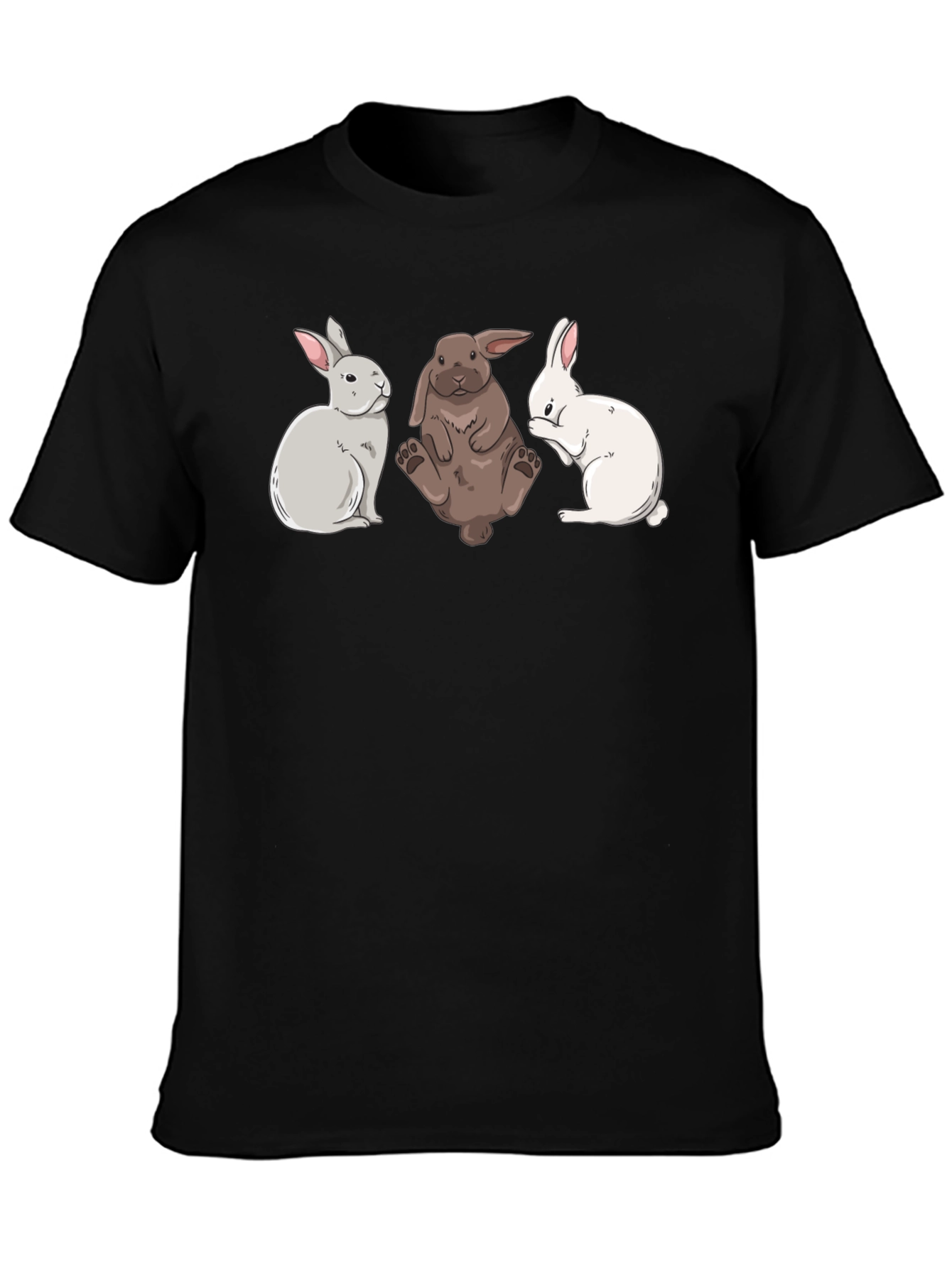 Three Bunny Graphic Tee - Soft Cotton Blend