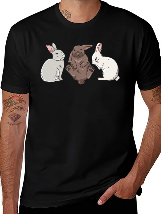 Three Bunny Graphic Tee - Soft Cotton Blend