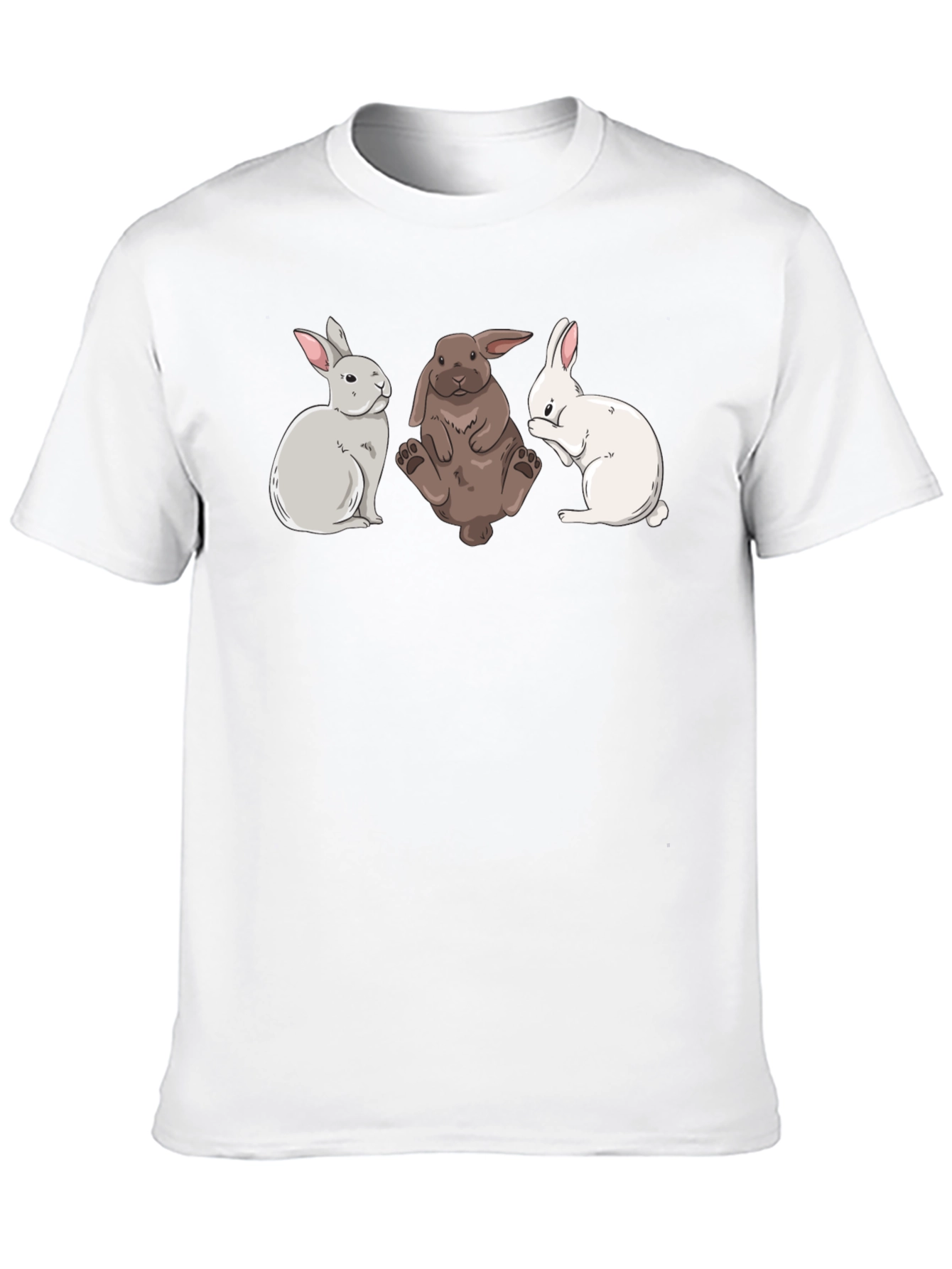 Three Bunny Graphic Tee - Soft Cotton Blend