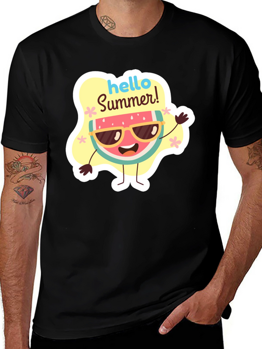 Hello Summer Watermelon Graphic T-Shirt