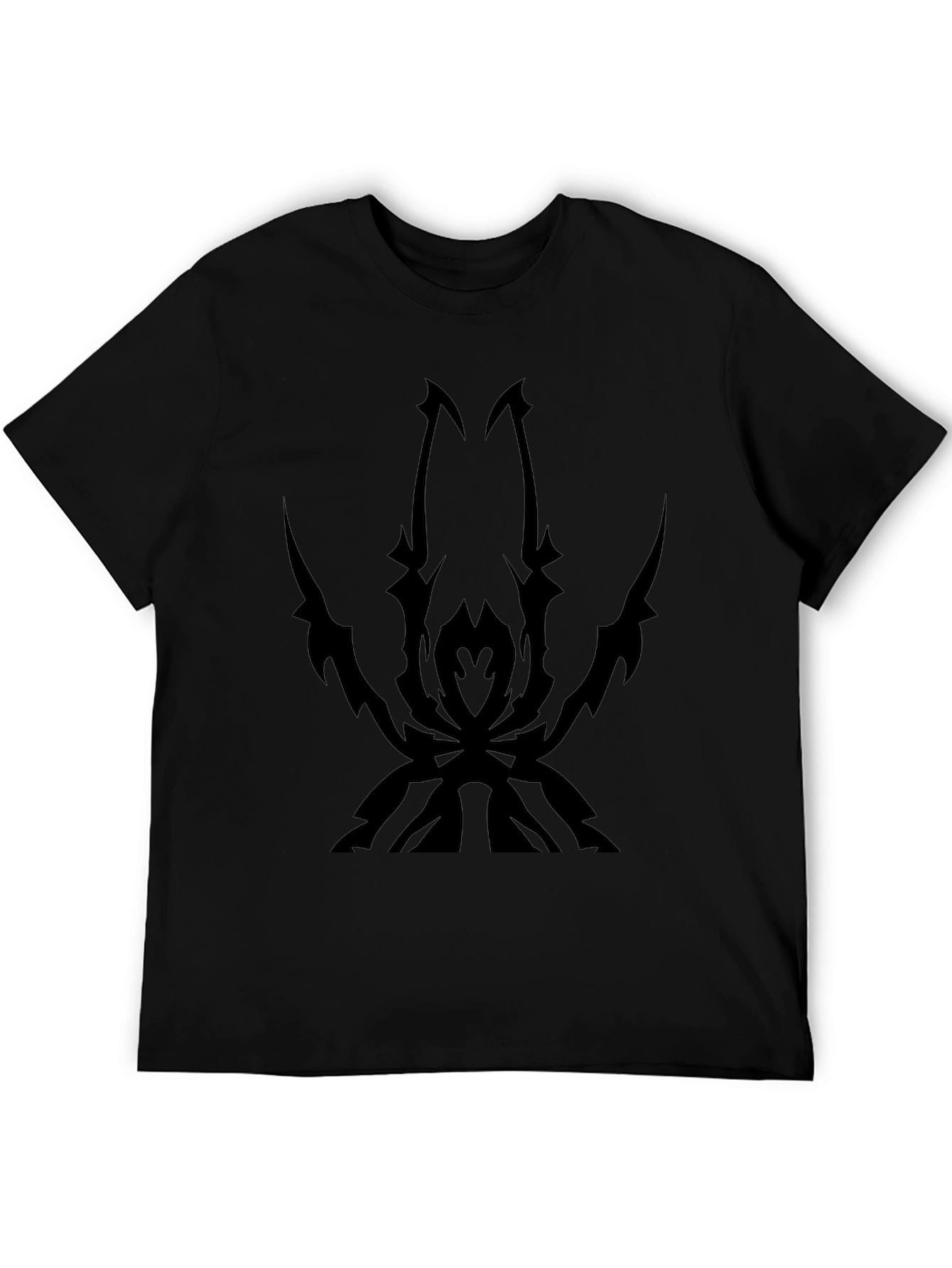 Mens Black T-Shirt with Spider Design