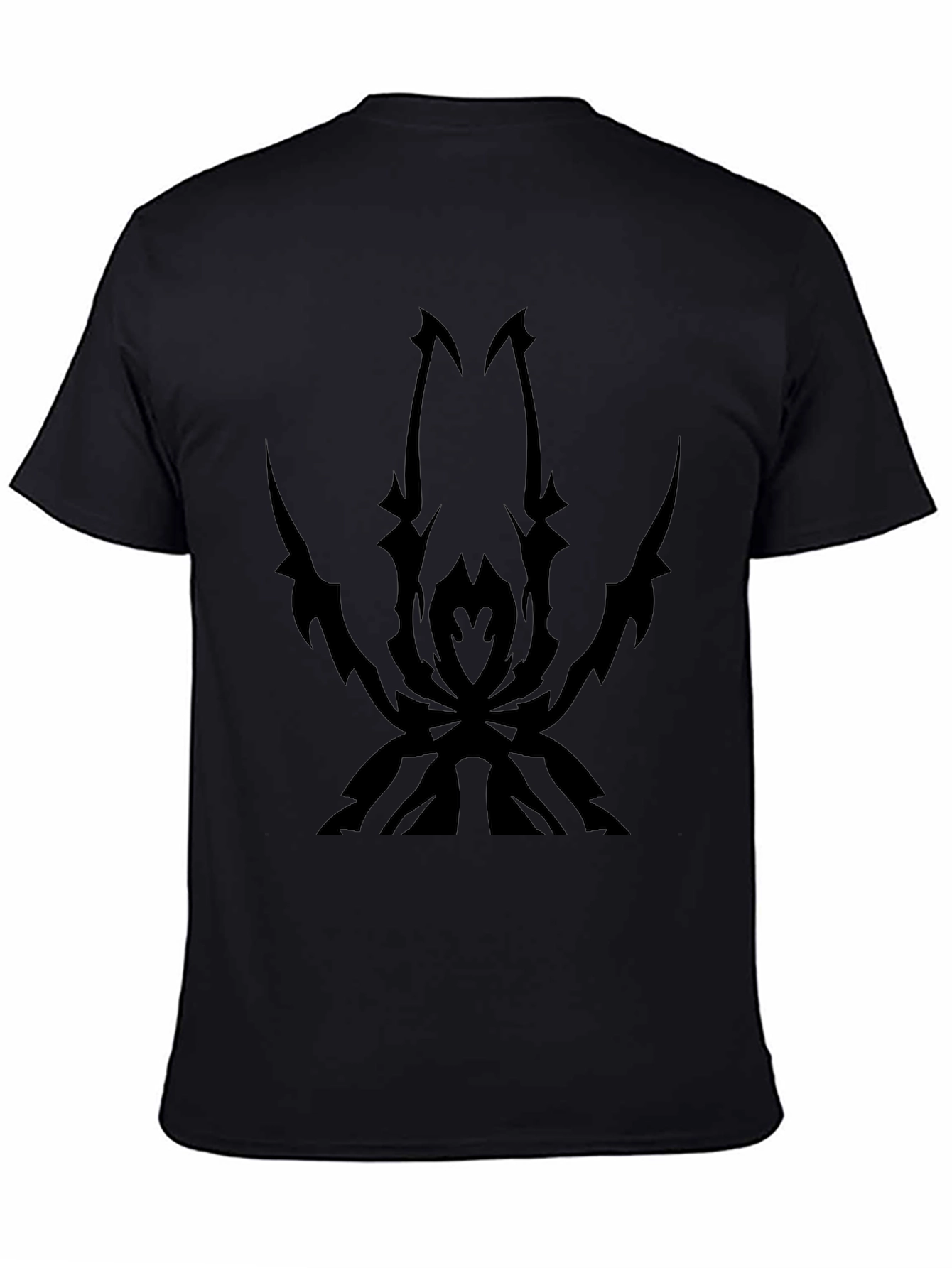 Mens Black T-Shirt with Spider Design
