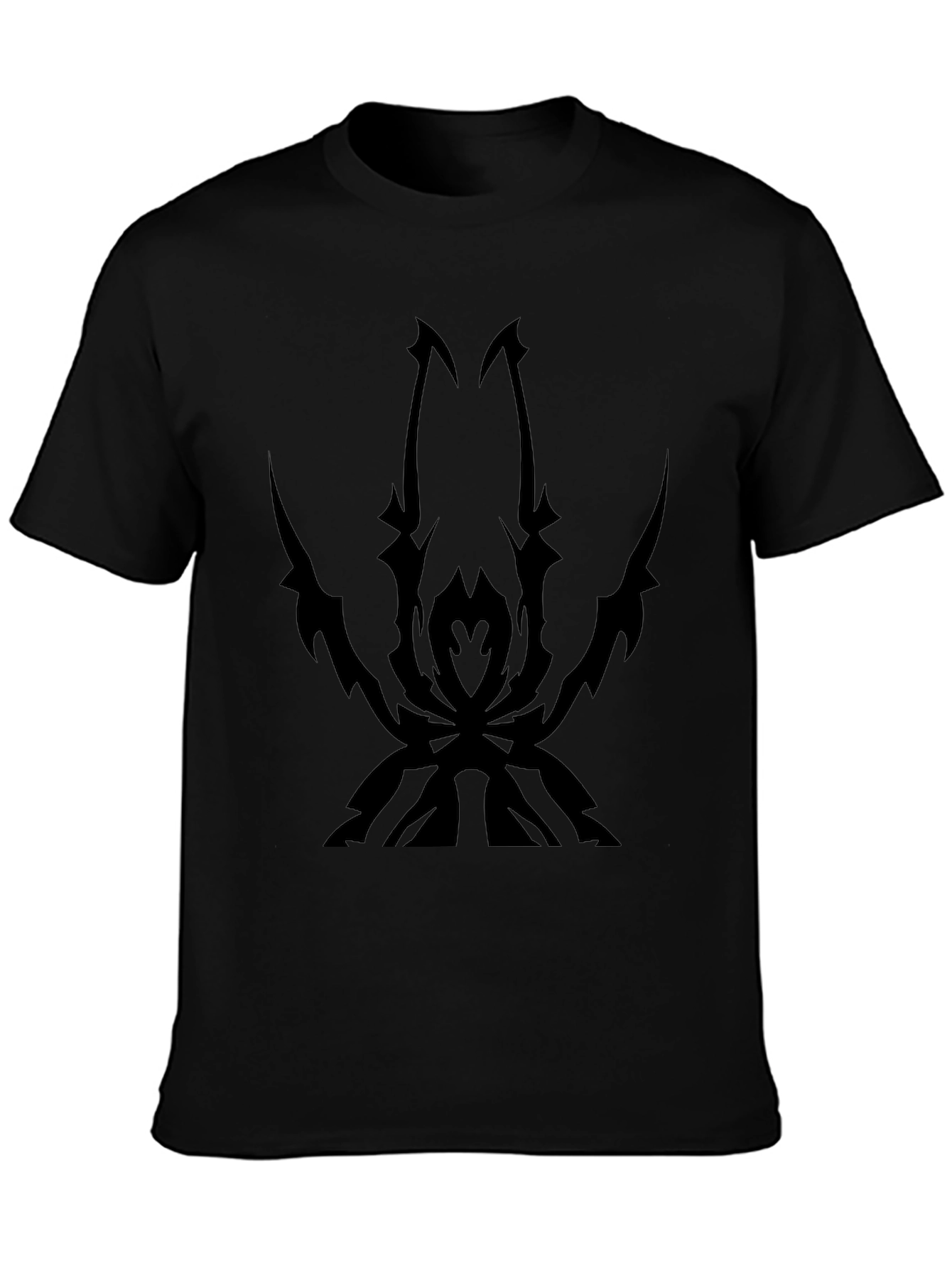 Mens Black T-Shirt with Spider Design