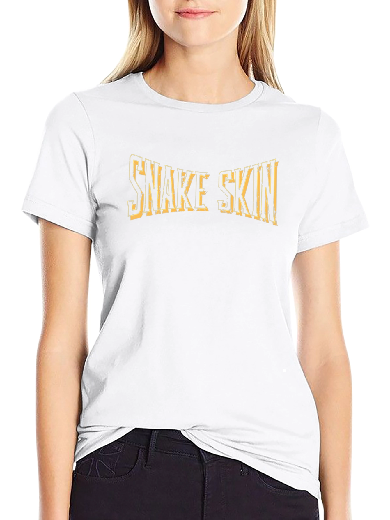 Snake Skin Graphic Print Black T-Shirt