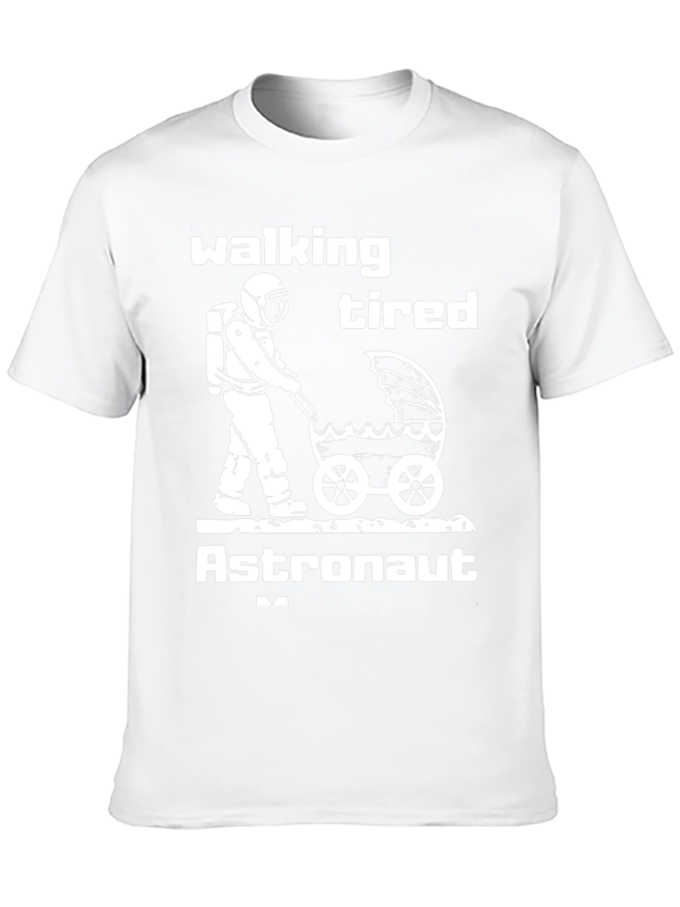 Walking Tired Astronaut Graphic T-Shirt - Novelty Space Tee