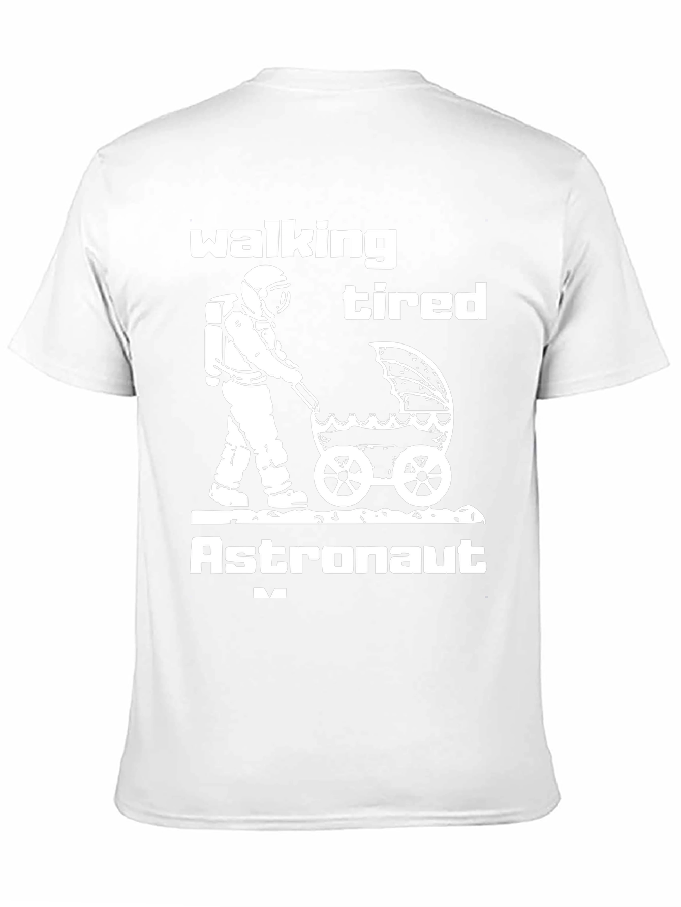 Walking Tired Astronaut Graphic T-Shirt - Novelty Space Tee
