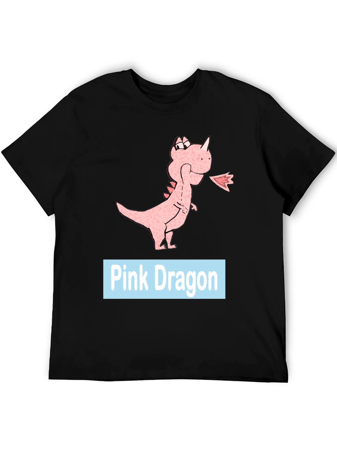Pink Dragon Graphic Tee - Casual Black T-Shirt