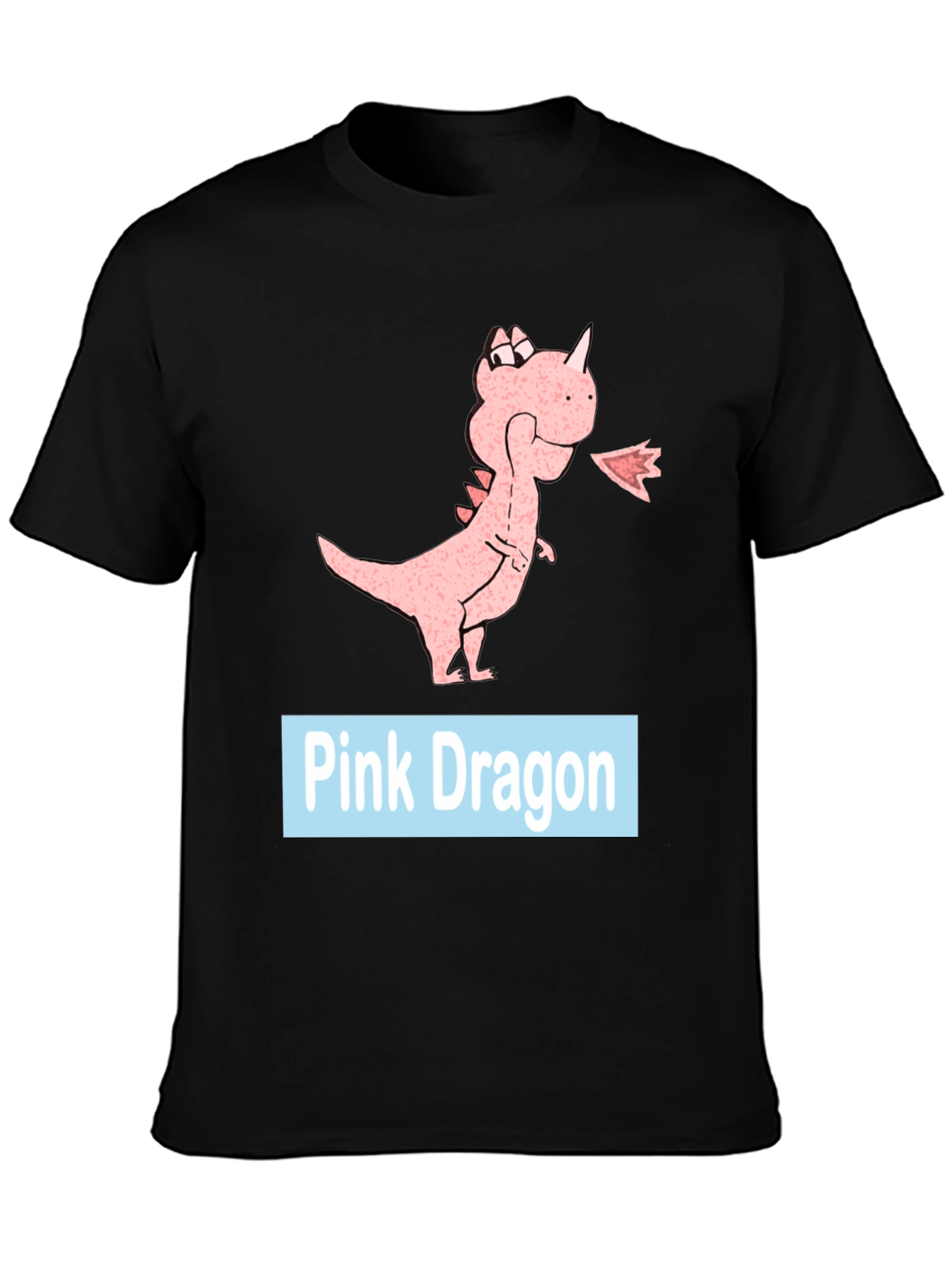 Pink Dragon Graphic Tee - Casual Black T-Shirt