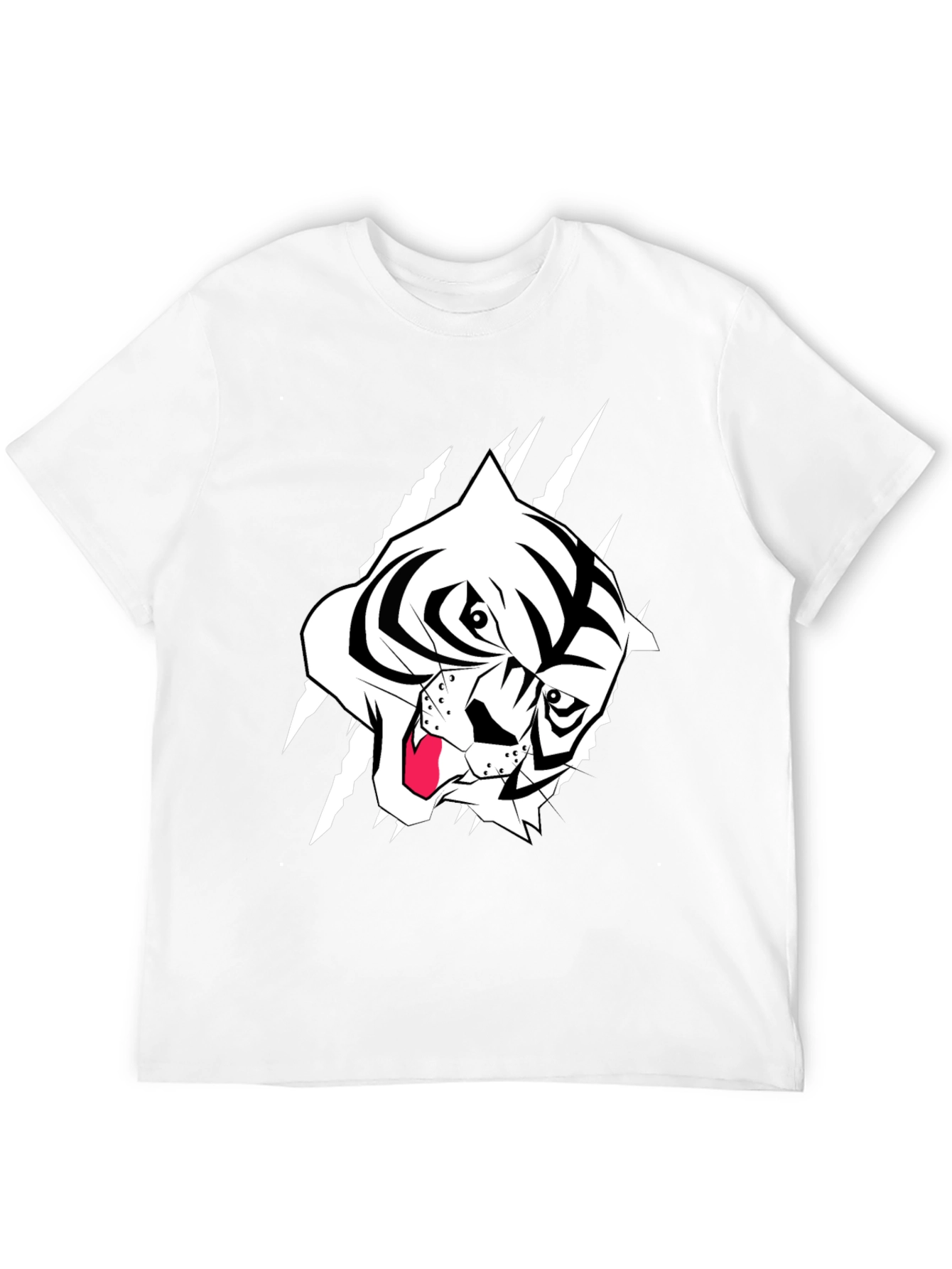 Black T-Shirt with Tiger Graphic