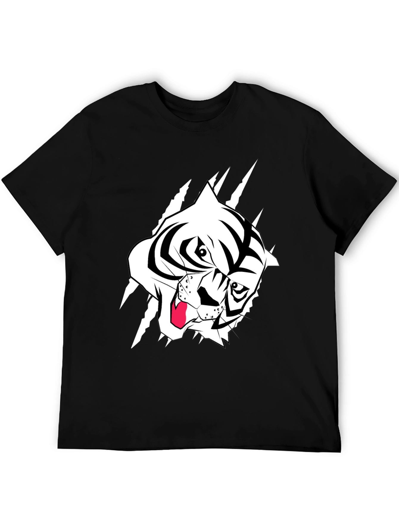 Black T-Shirt with Tiger Graphic