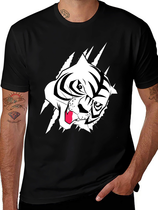 Black T-Shirt with Tiger Graphic