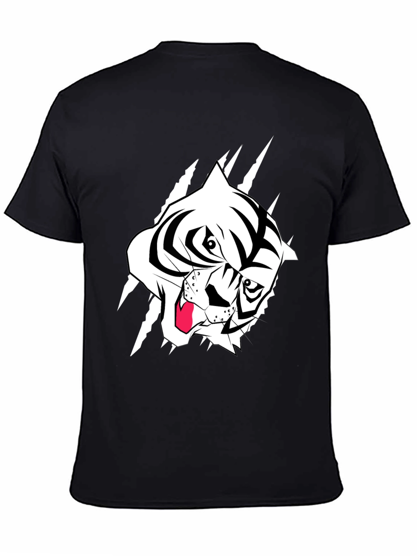 Black T-Shirt with Tiger Graphic