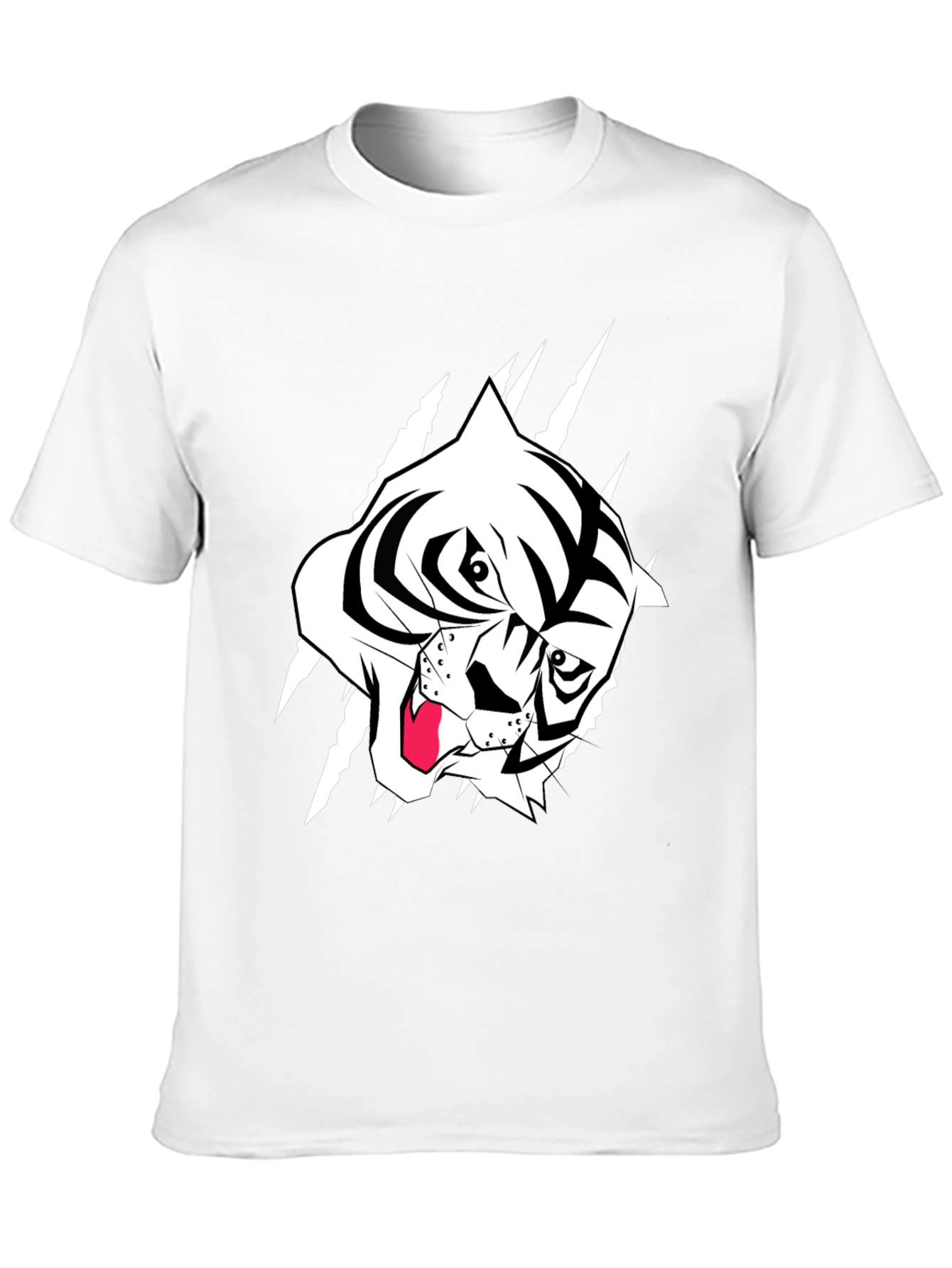Black T-Shirt with Tiger Graphic