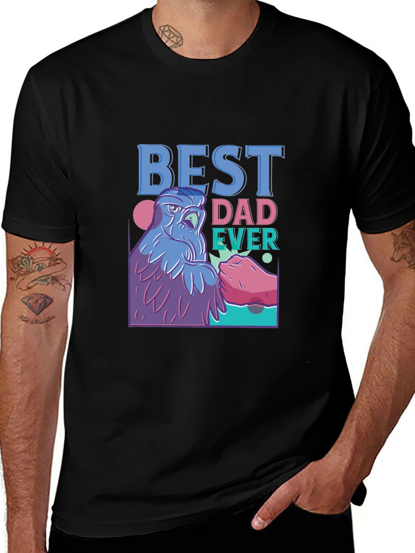 Best Dad Ever T-Shirt - Cool Eagle Design