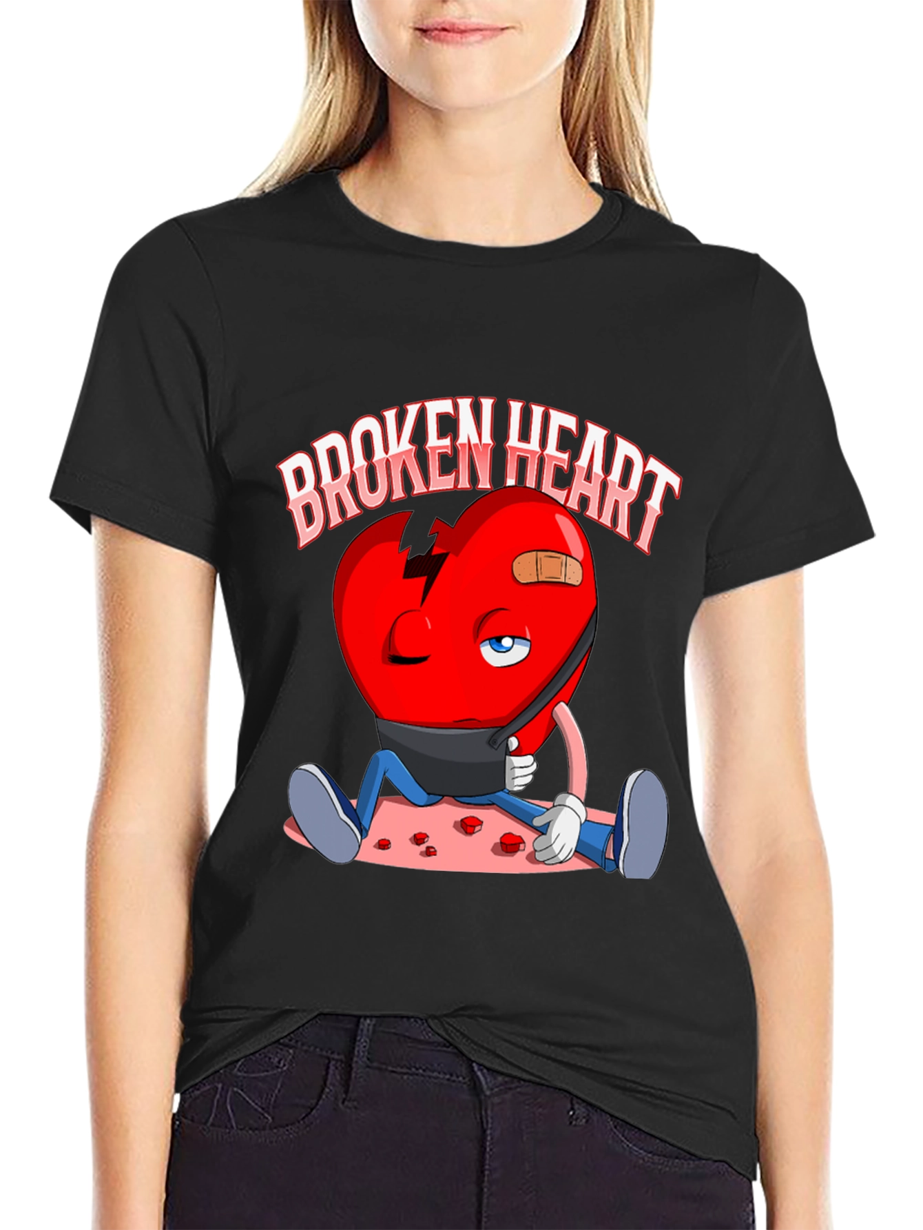 Broken Heart Graphic Print T-Shirt