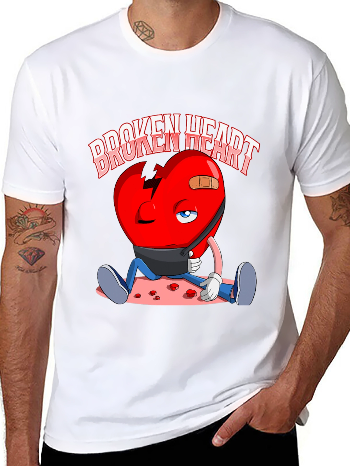 Broken Heart Graphic Print T-Shirt