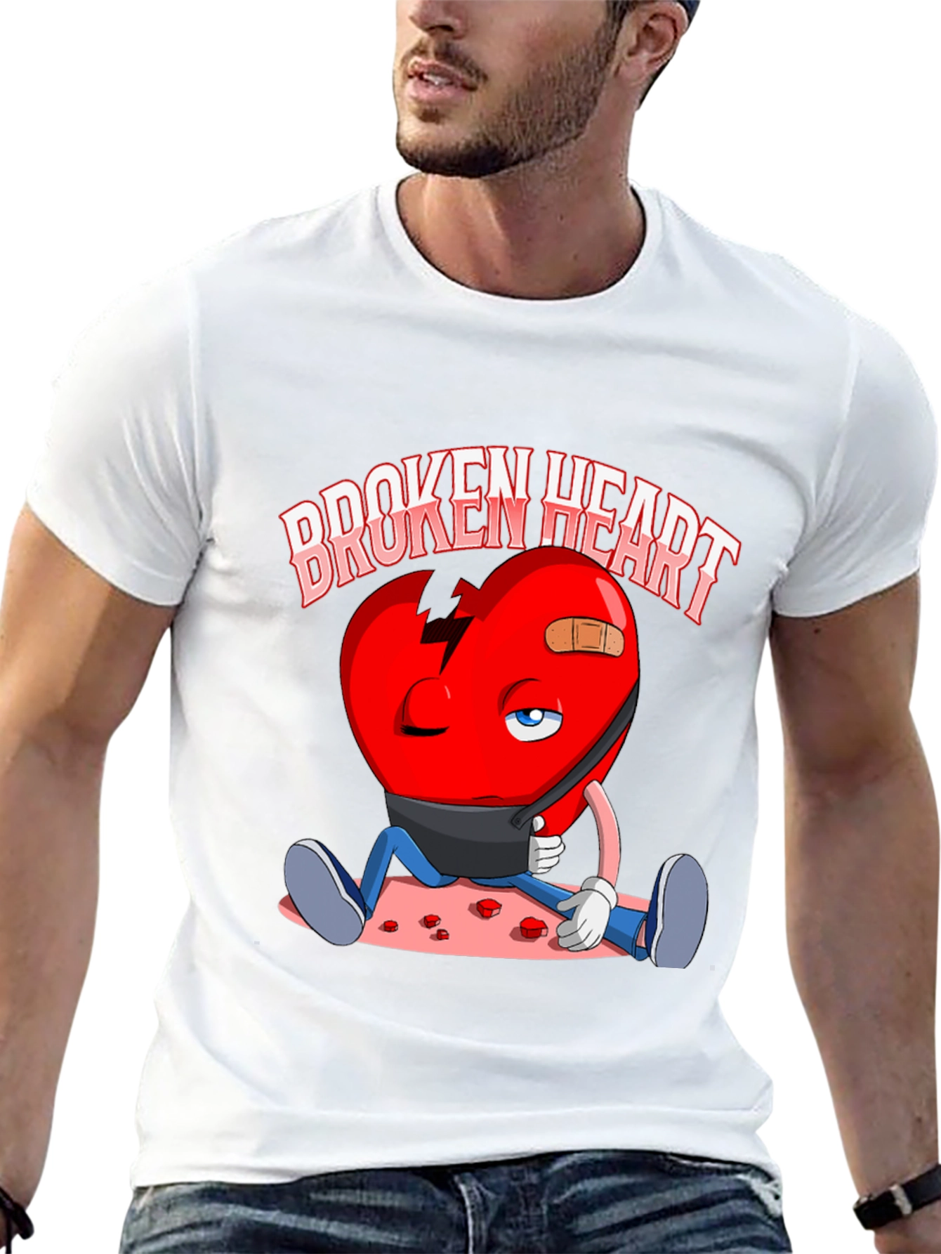 Broken Heart Graphic Print T-Shirt