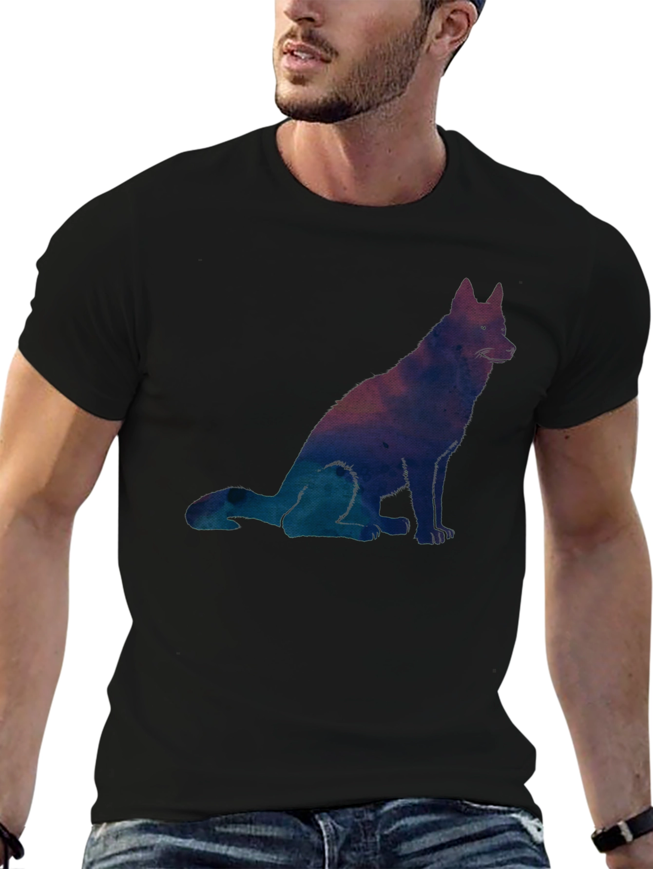 Galaxy Dog Graphic Tee - Mens Black T-Shirt