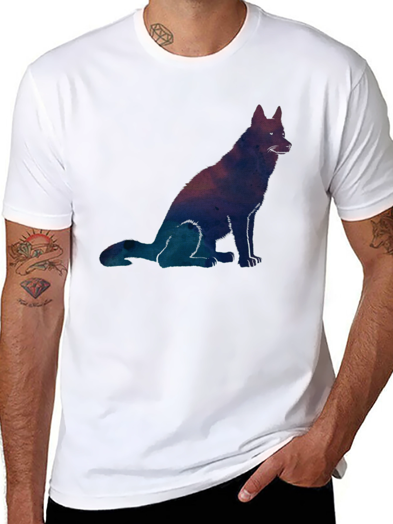 Galaxy Dog Graphic Tee - Mens Black T-Shirt