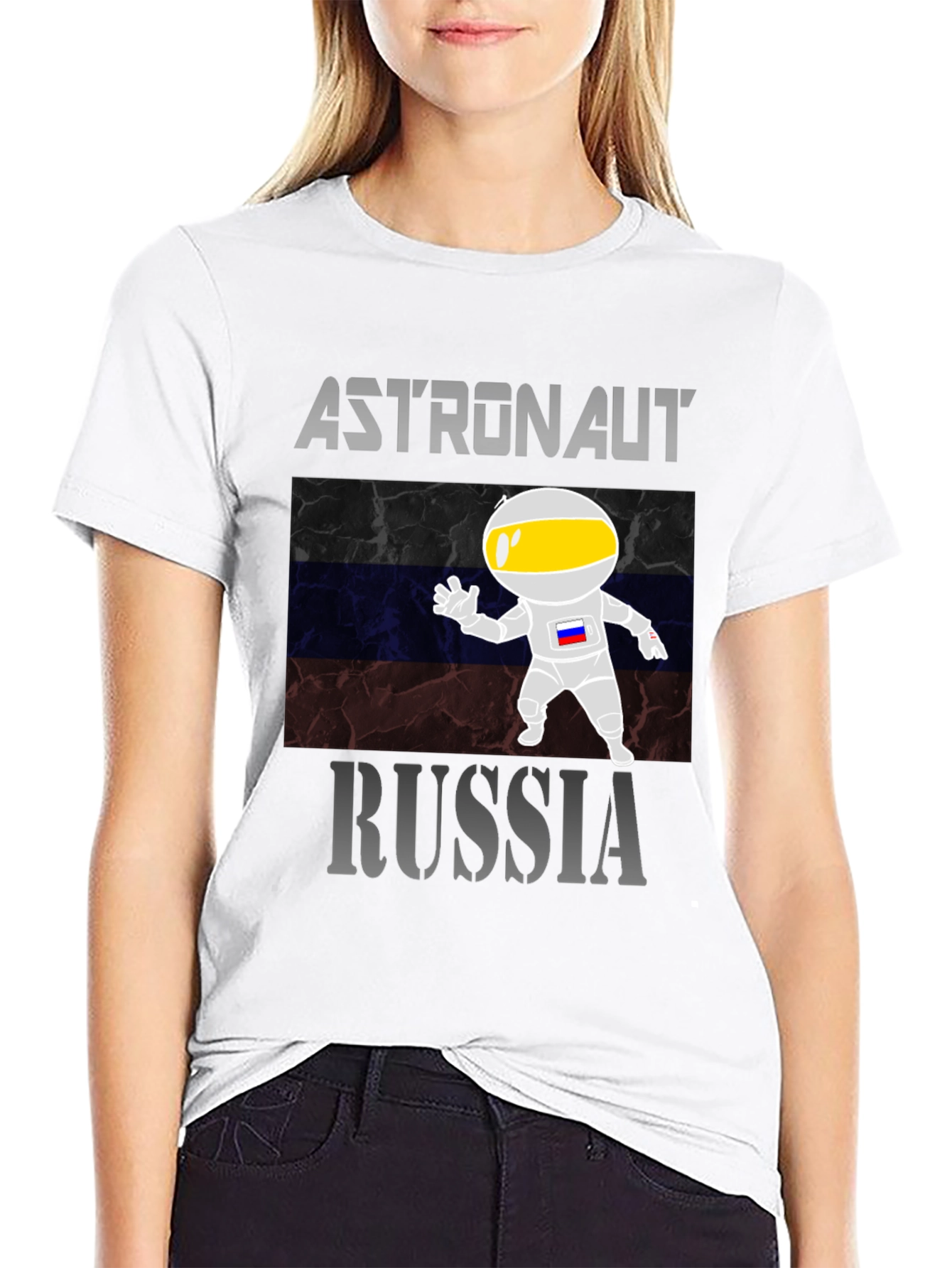Russia Astronaut Graphic Tee - Space Fan T-Shirt