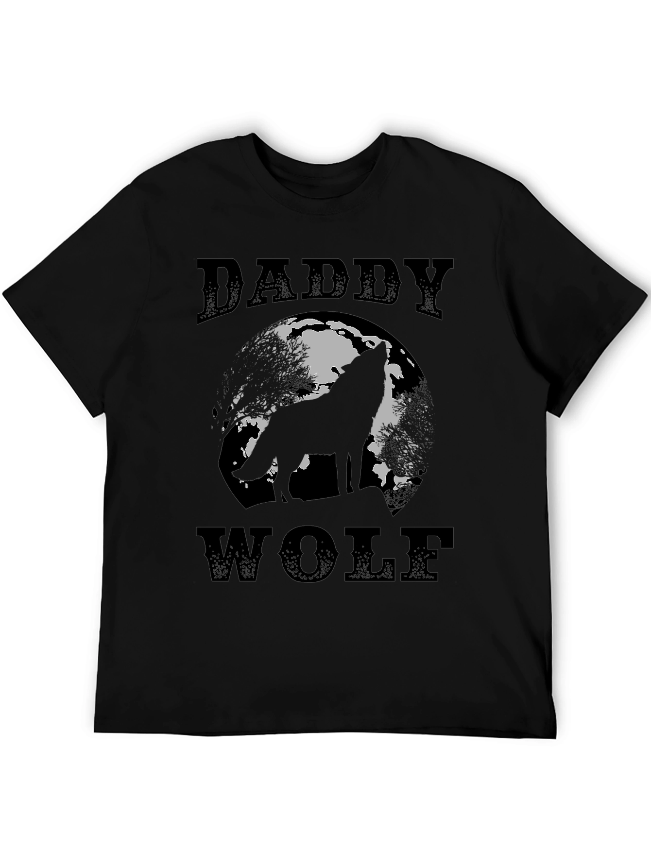 Daddy Wolf Graphic Tee - Mens Black T-Shirt