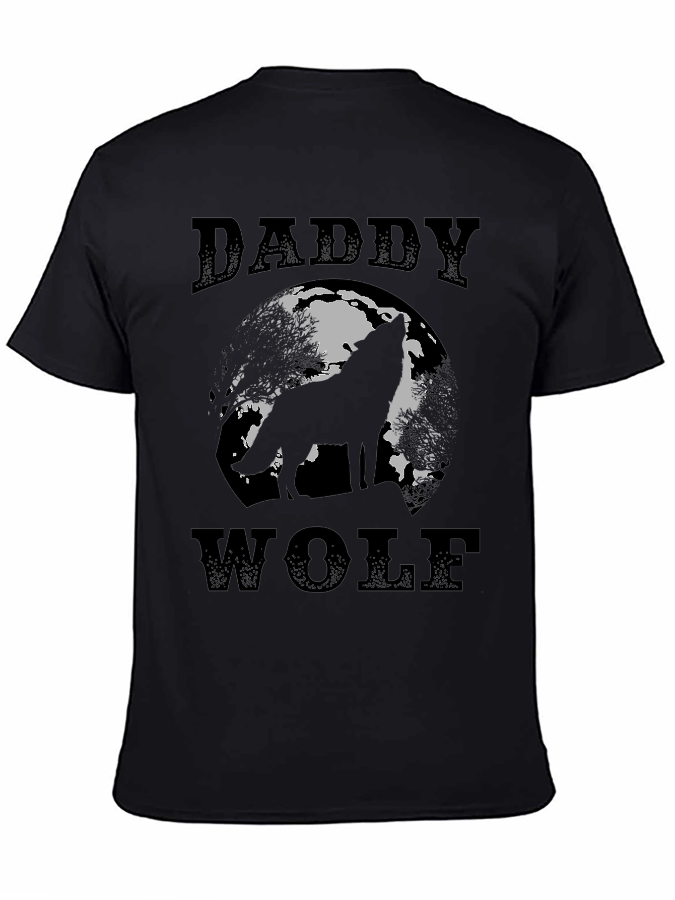 Daddy Wolf Graphic Tee - Mens Black T-Shirt