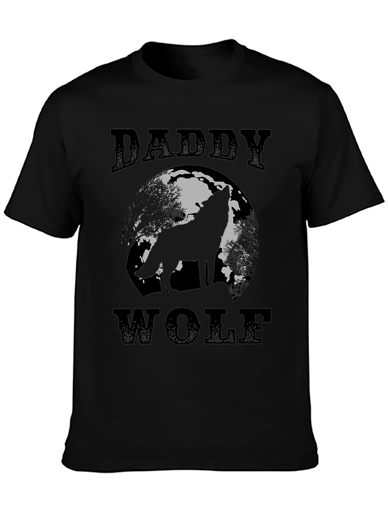 Daddy Wolf Graphic Tee - Mens Black T-Shirt