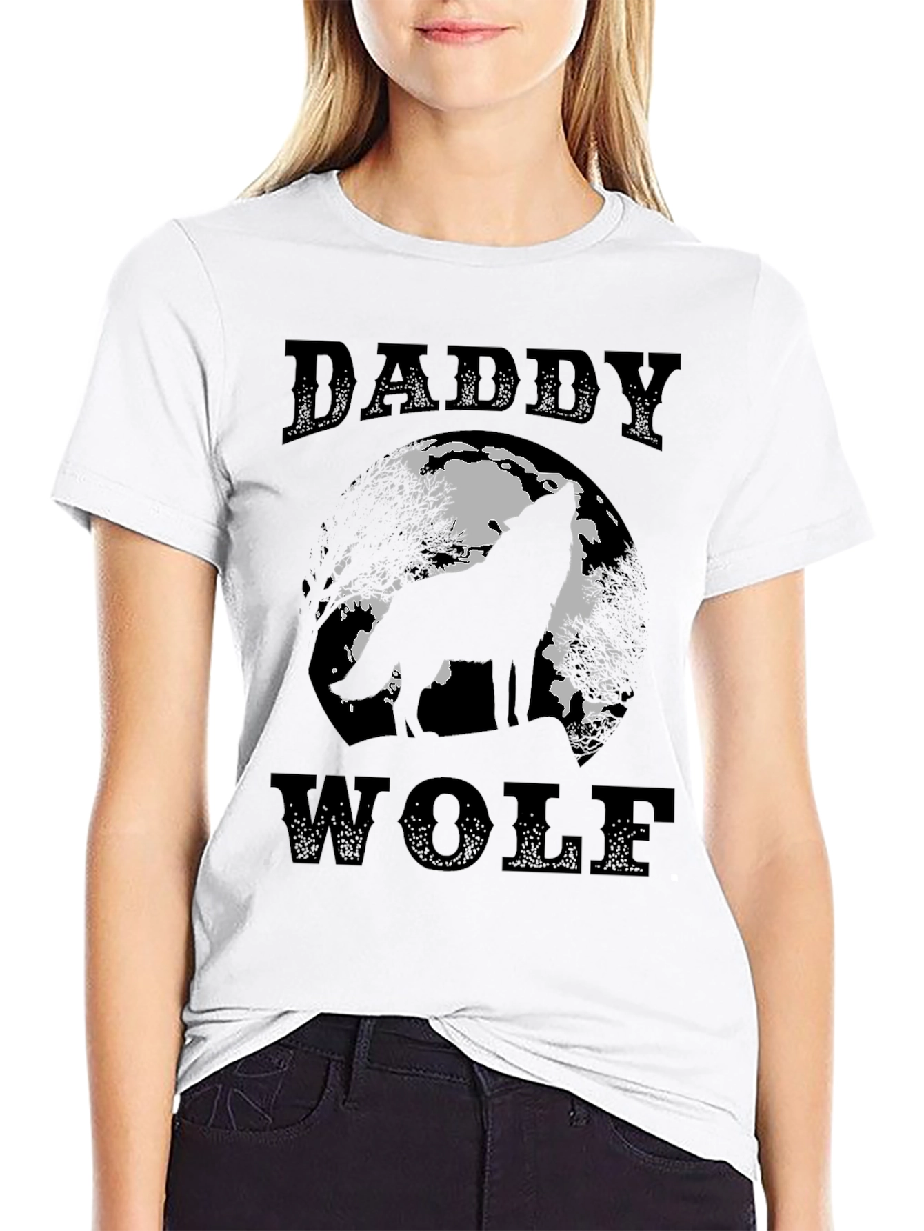 Daddy Wolf Graphic Tee - Mens Black T-Shirt