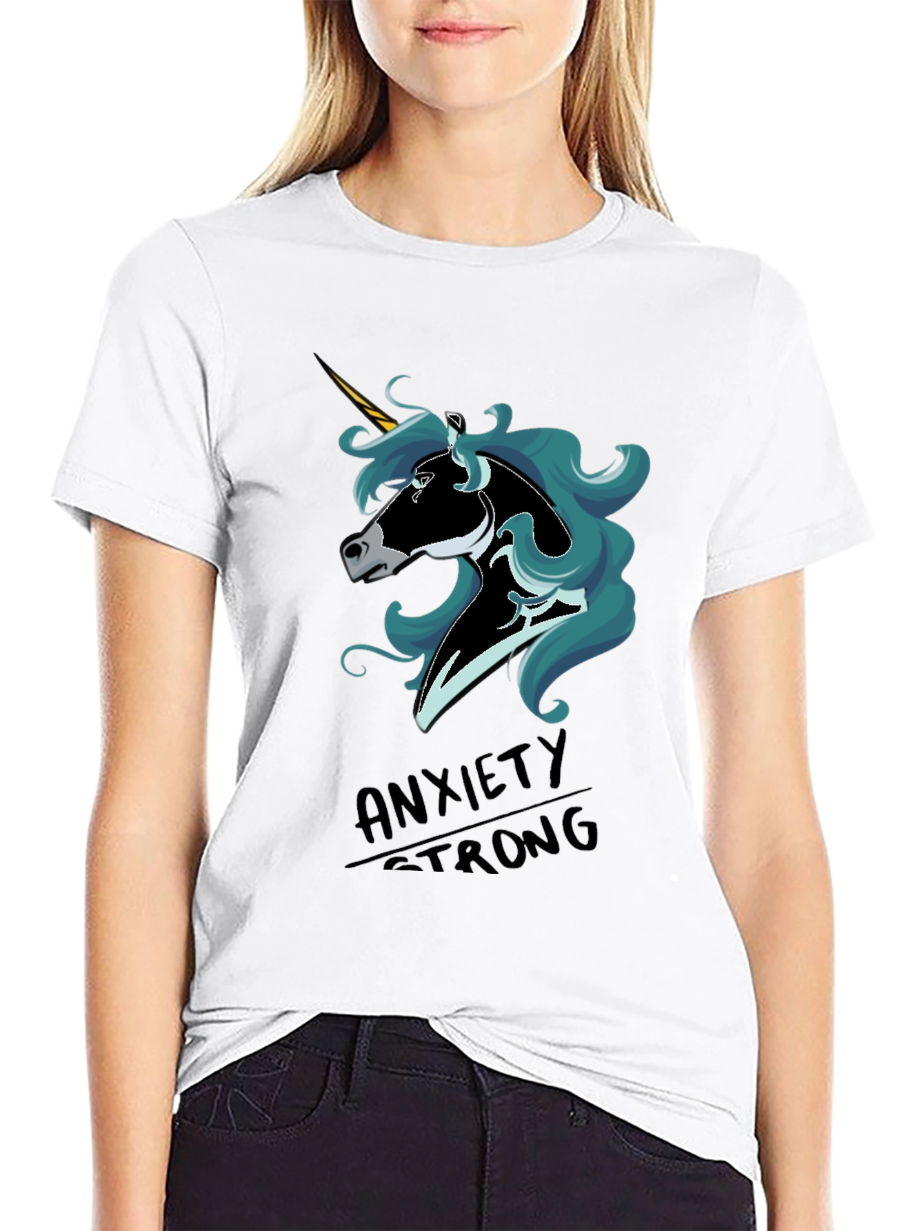 Anxiety Strong Unicorn Graphic T-Shirt