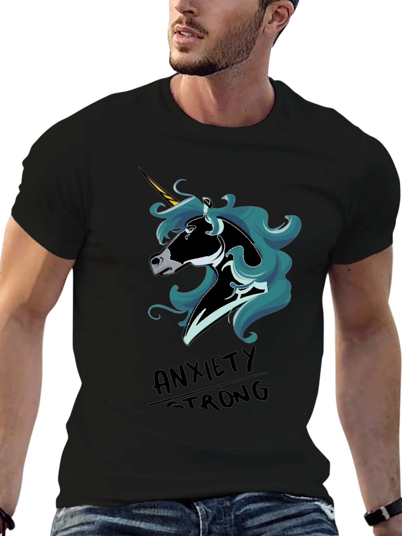 Anxiety Strong Unicorn Graphic T-Shirt