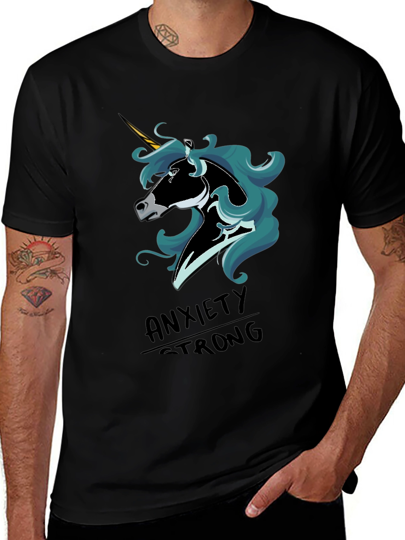 Anxiety Strong Unicorn Graphic T-Shirt