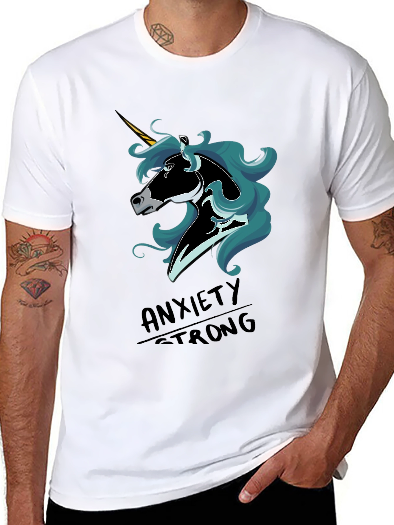 Anxiety Strong Unicorn Graphic T-Shirt