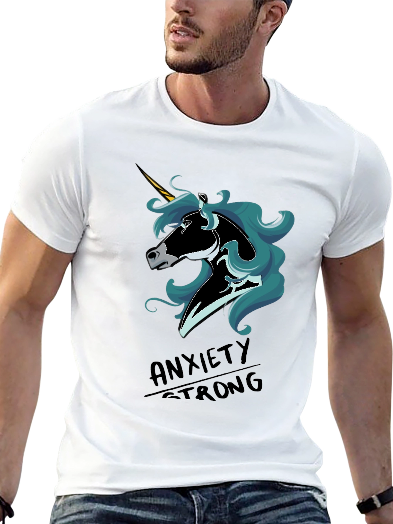 Anxiety Strong Unicorn Graphic T-Shirt