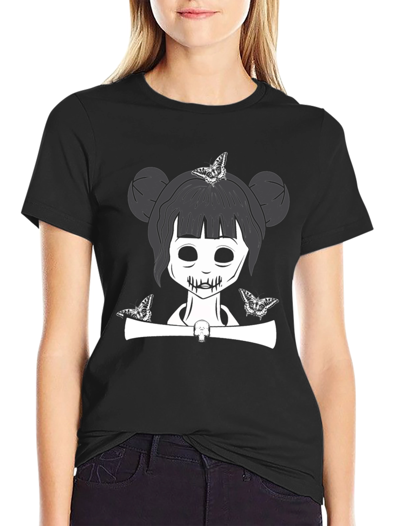 Goth Girl Butterfly T-Shirt - Unisex Graphic Tee