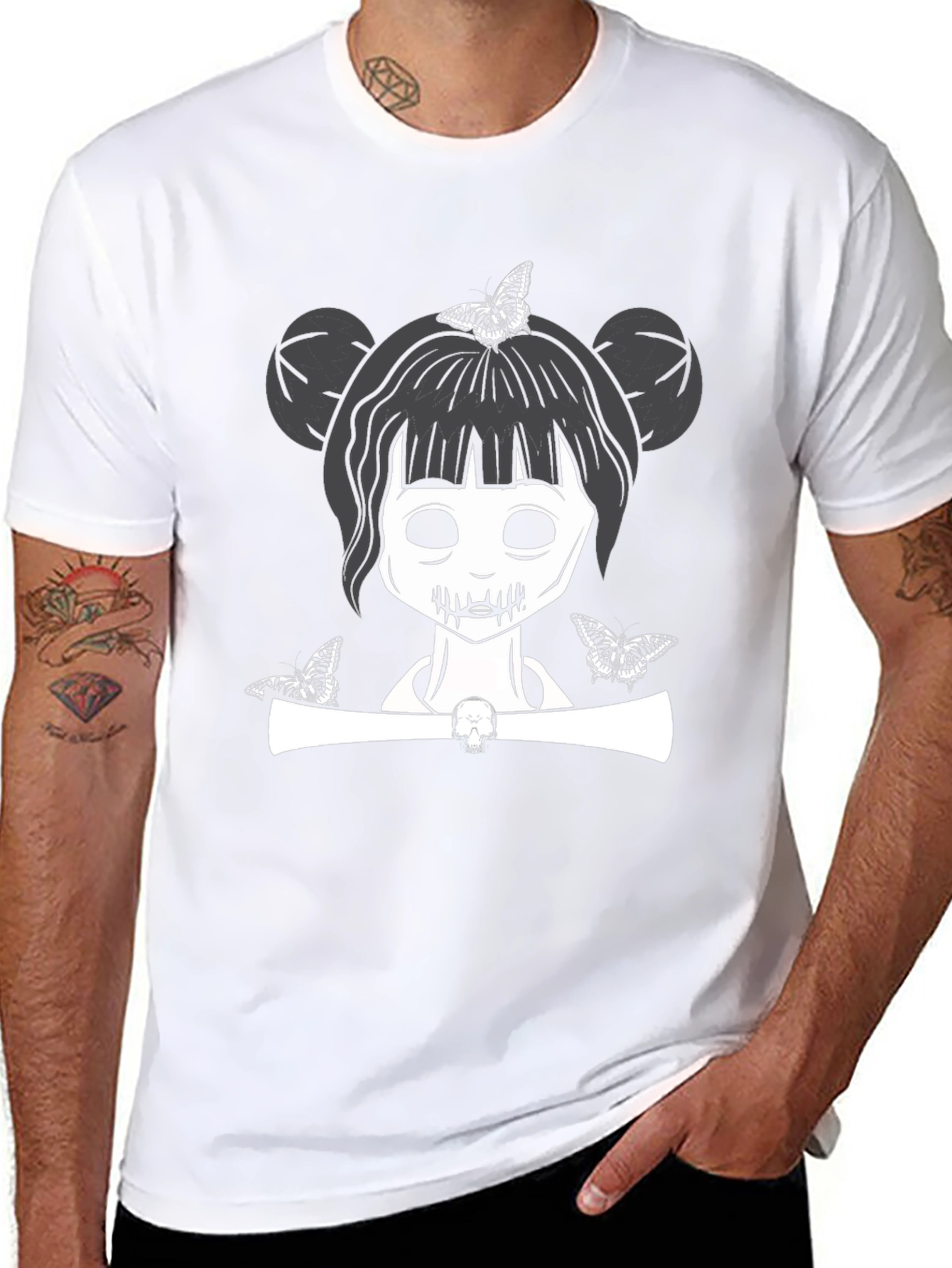 Goth Girl Butterfly T-Shirt - Unisex Graphic Tee