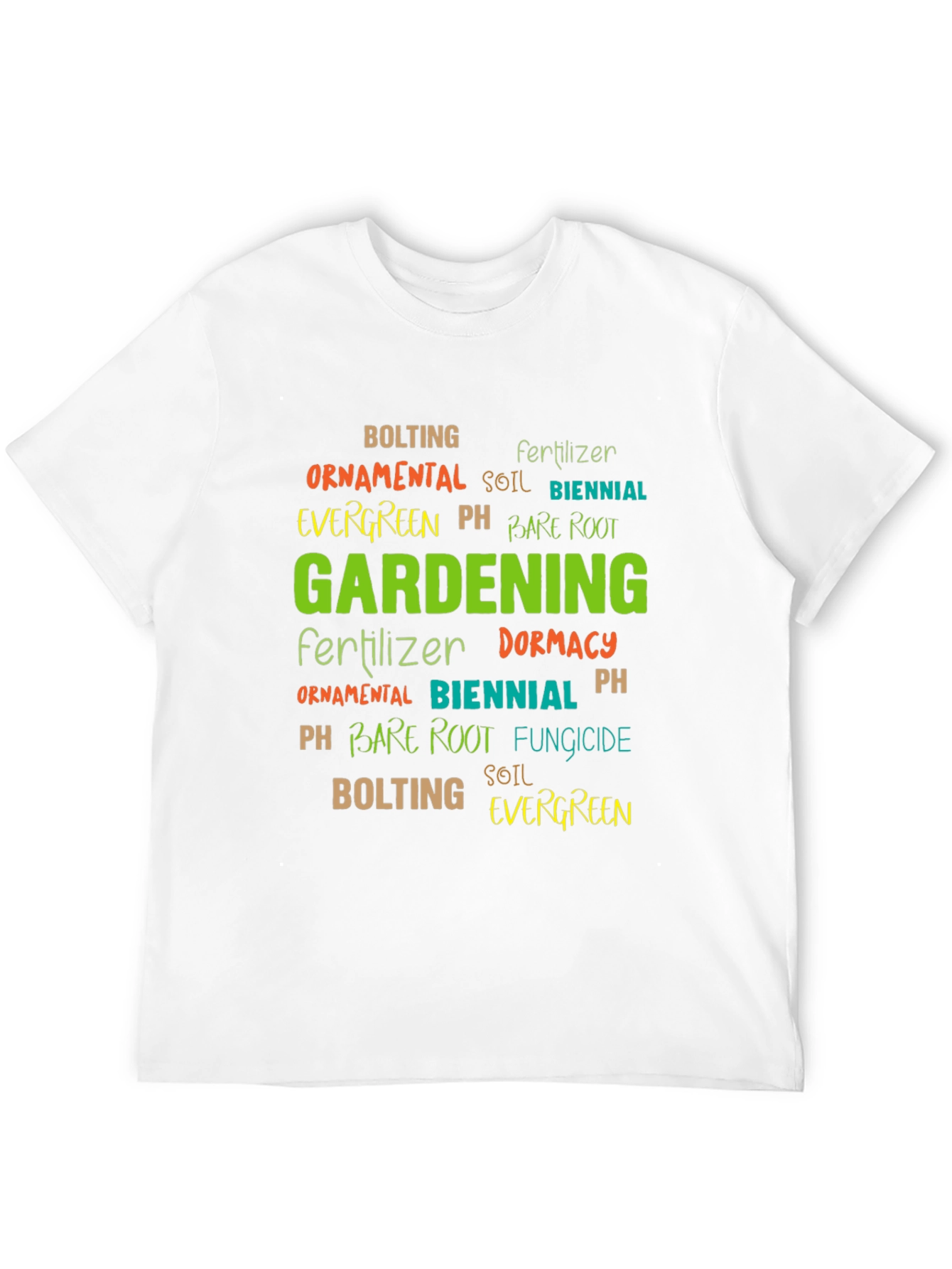 Gardening Word Art Black T-Shirt