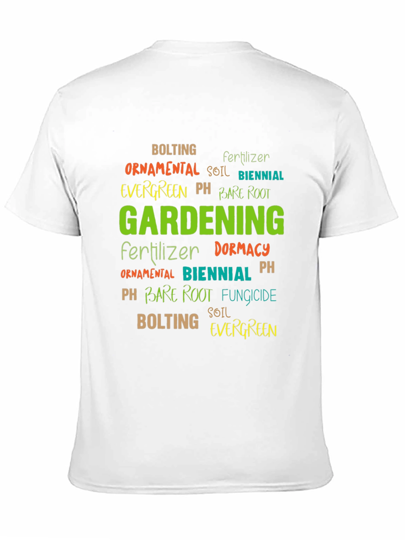 Gardening Word Art Black T-Shirt