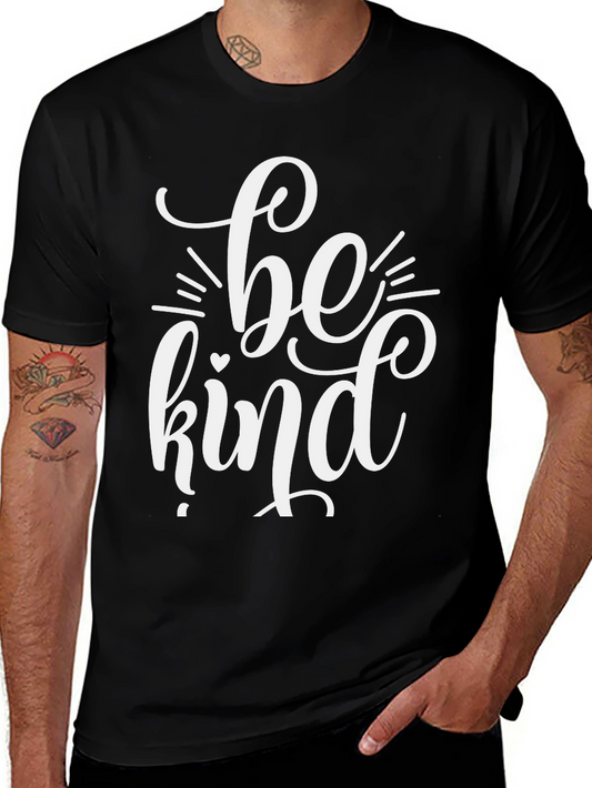 Be Kind Graphic Tee - Black Cotton Casual T-Shirt