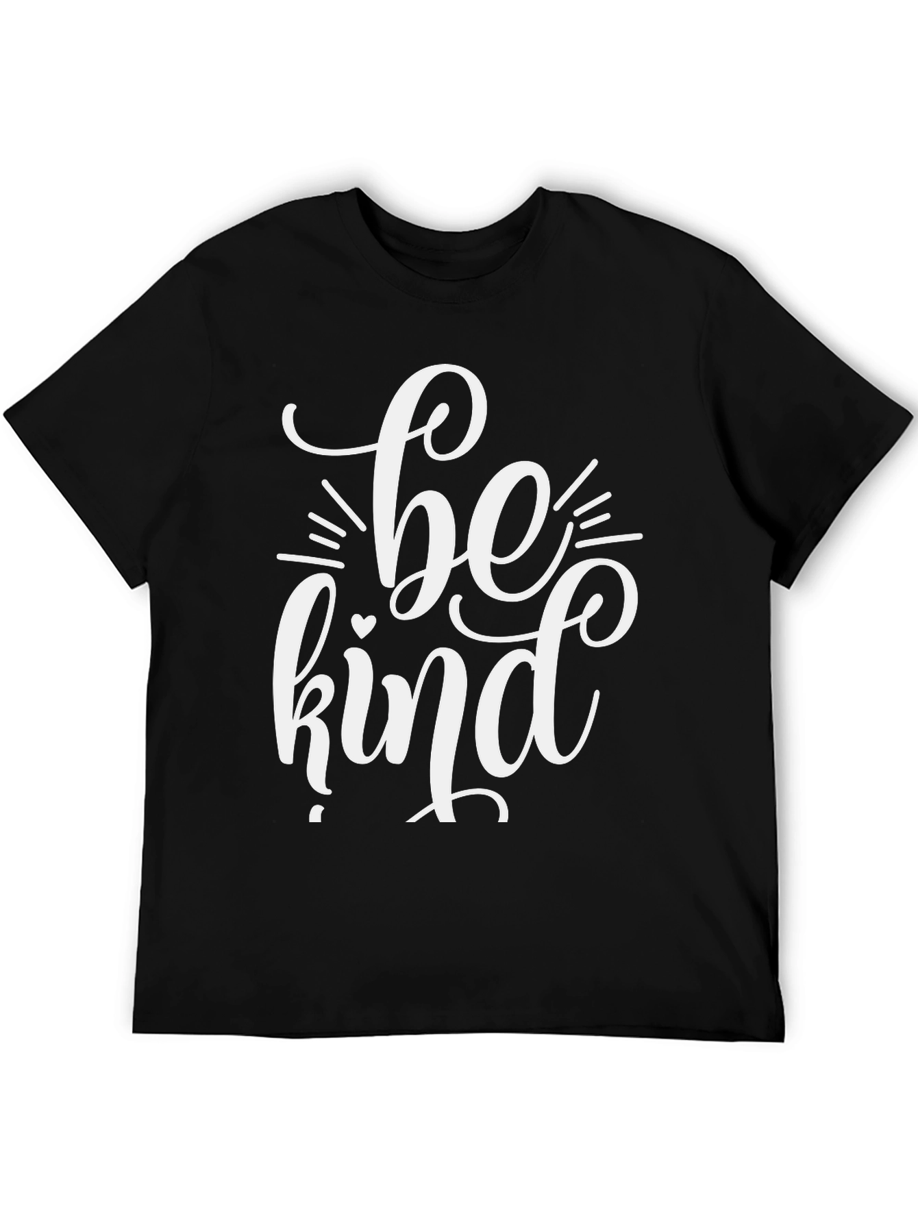 Be Kind Graphic Tee - Black Cotton Casual T-Shirt