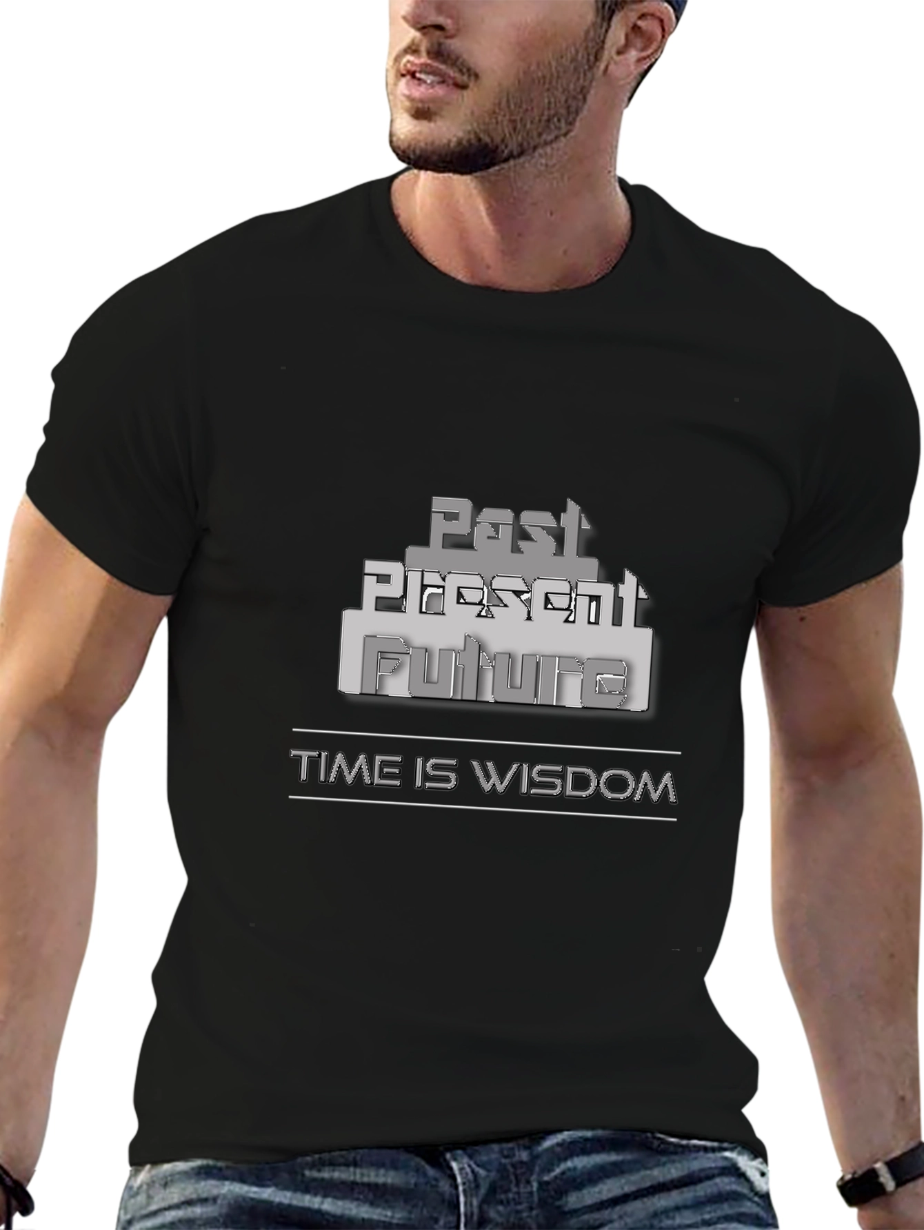 Past Present Future Wisdom Graphic Tee - Black