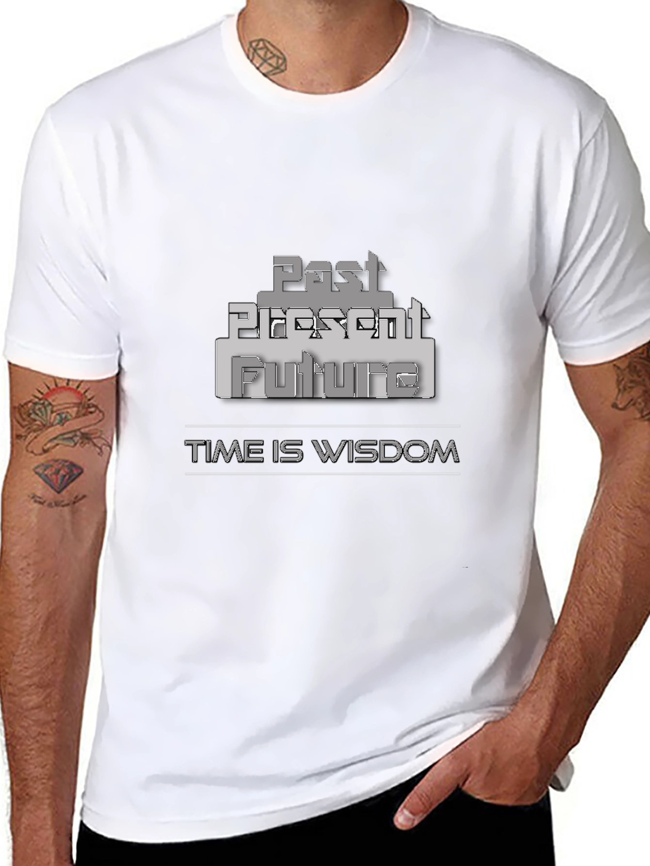 Past Present Future Wisdom Graphic Tee - Black