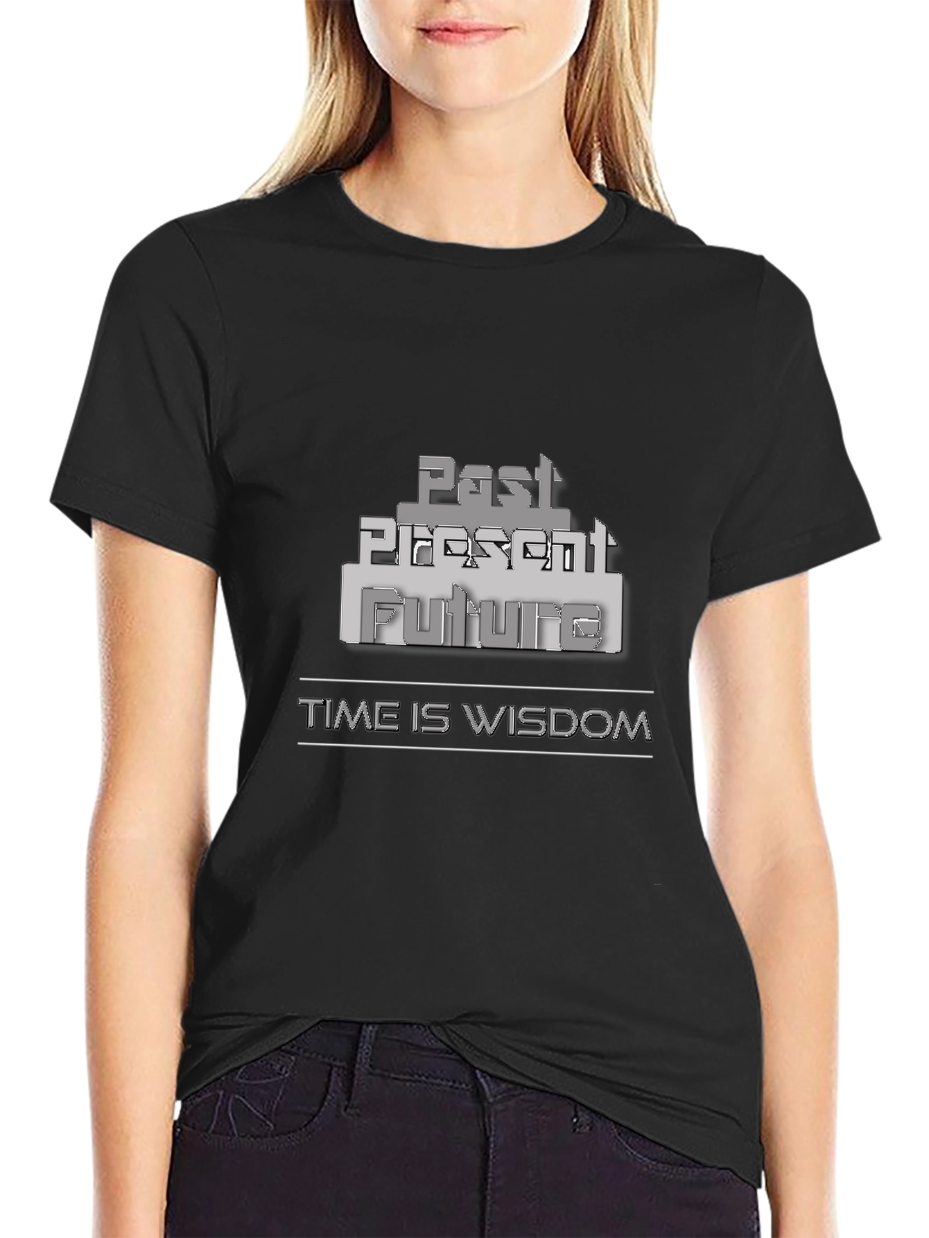 Past Present Future Wisdom Graphic Tee - Black