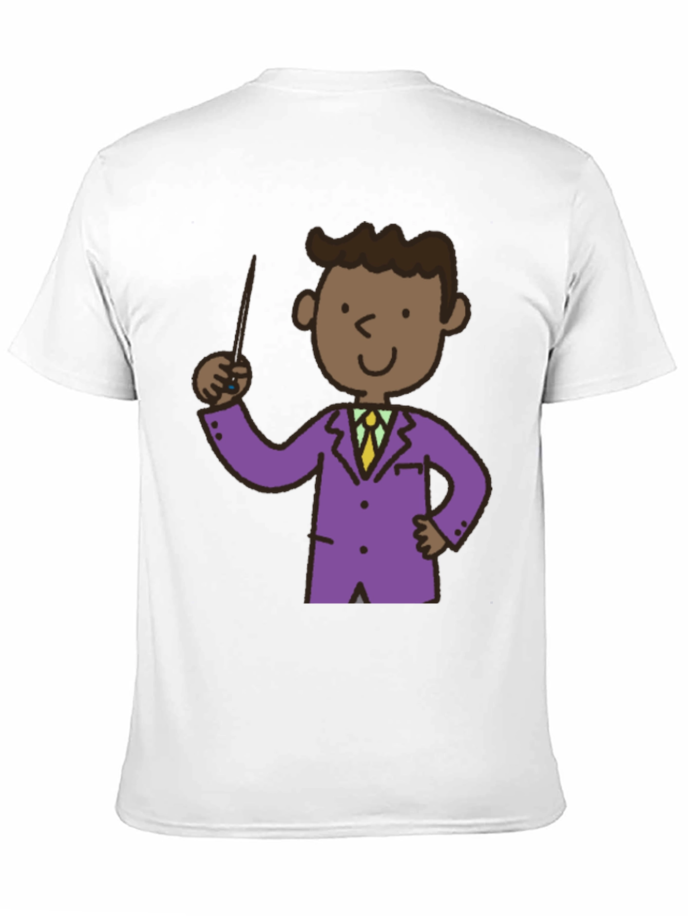 Cartoon Teacher Black T-Shirt