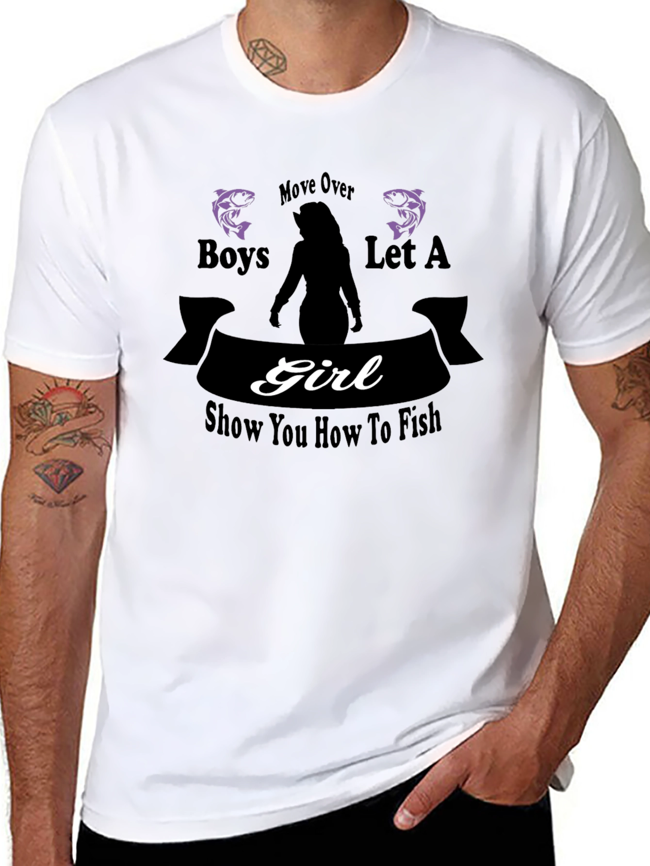 Move Over Boys Girl Fish T-Shirt