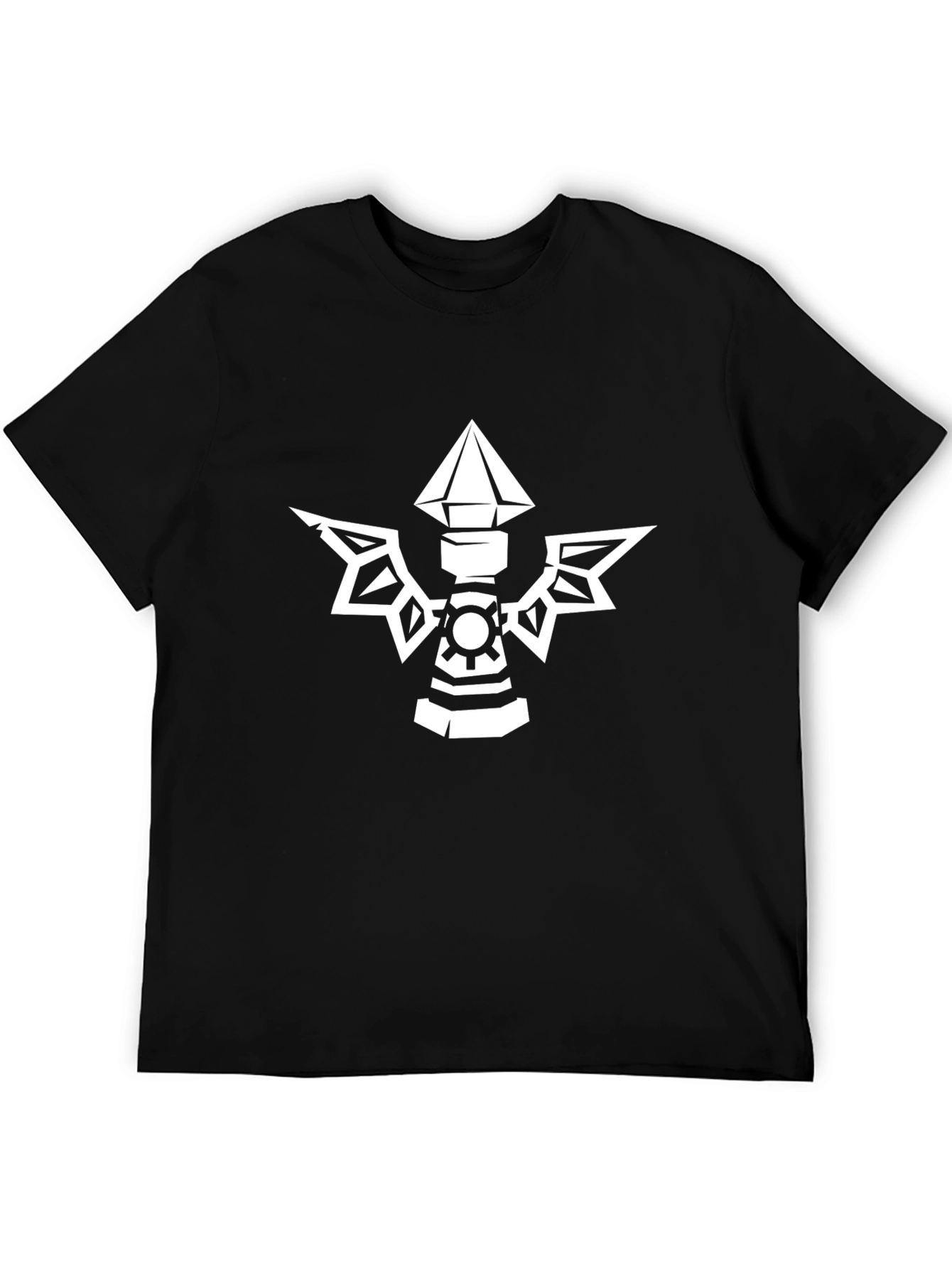 Black Tee with White Tower Graphic
