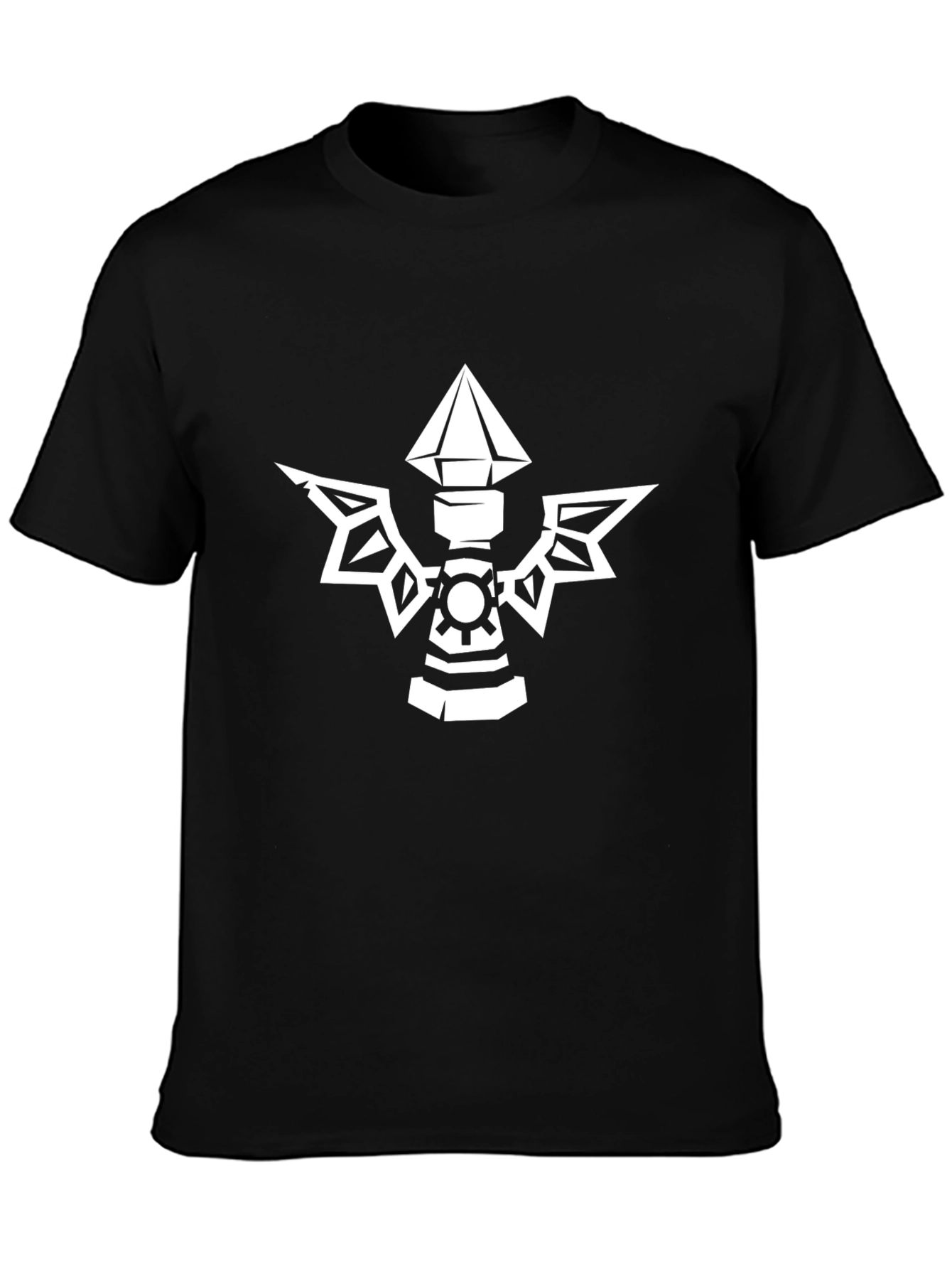 Black Tee with White Tower Graphic