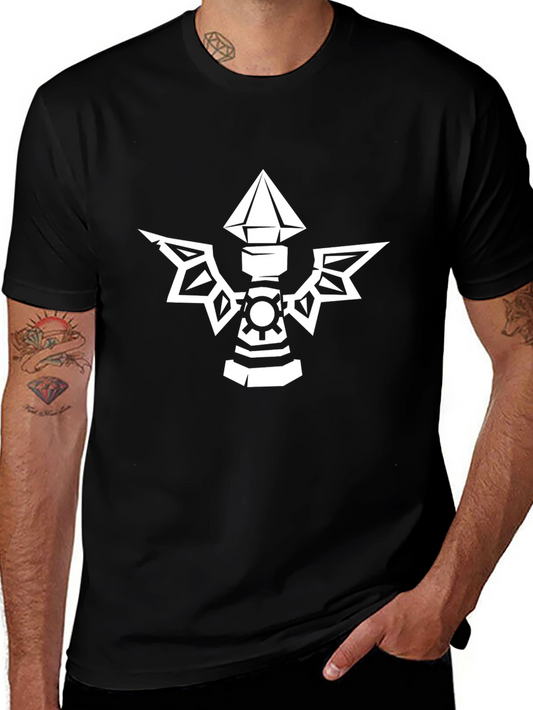 Black Tee with White Tower Graphic