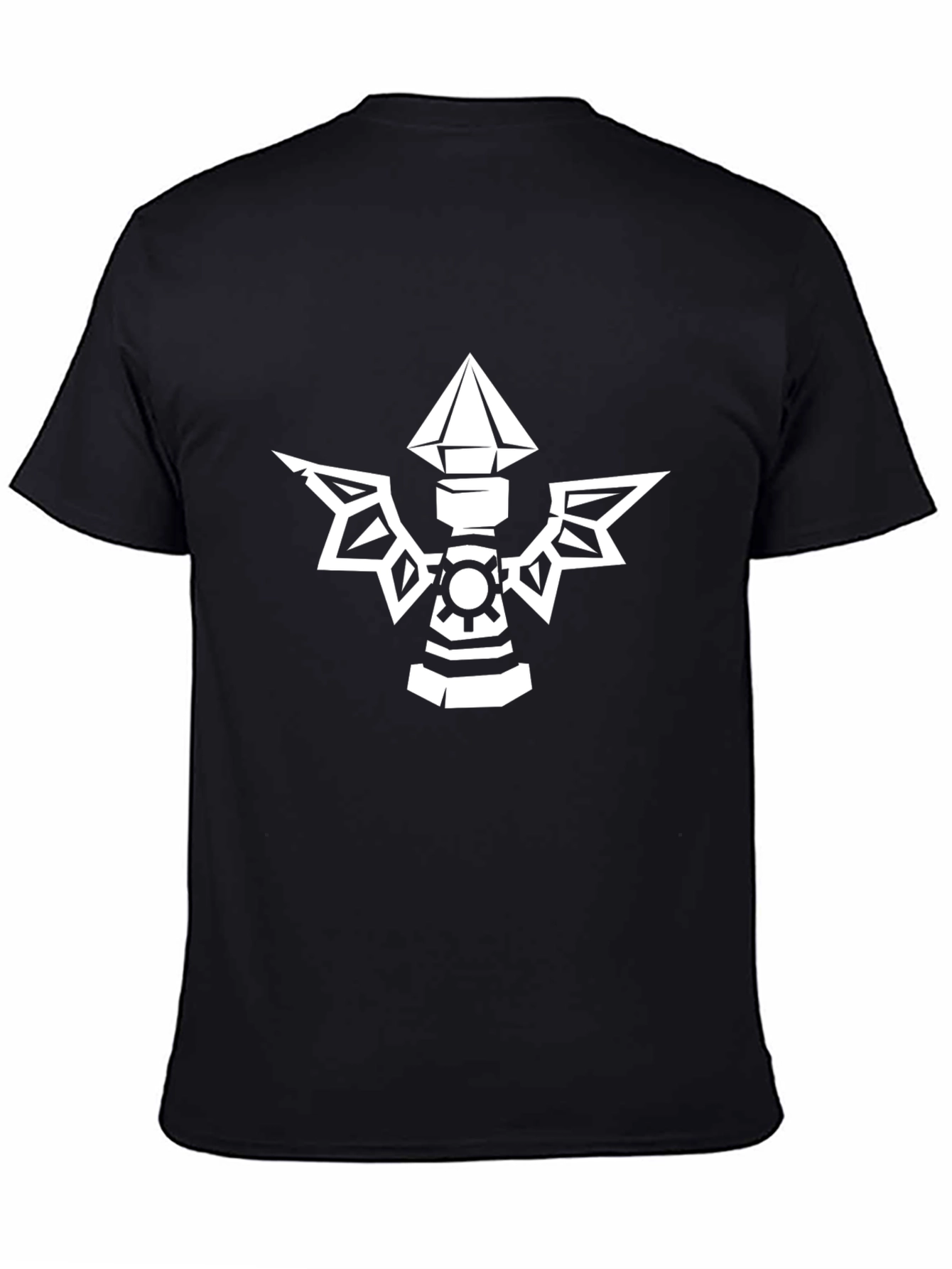 Black Tee with White Tower Graphic