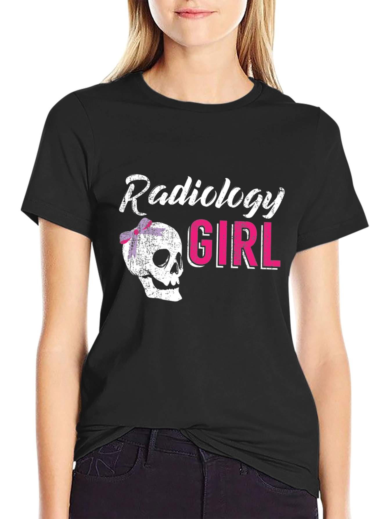 Radiology Girl Skull Graphic Tee