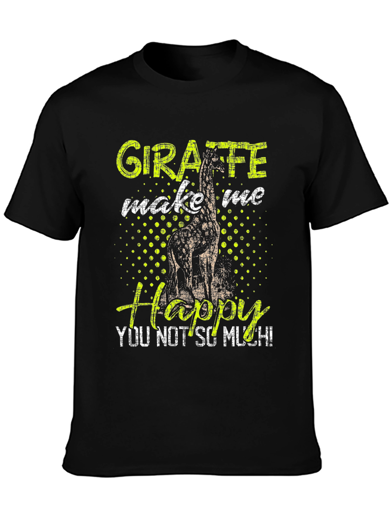 Giraffe Happy T-Shirt Funny Animal Tee Mens
